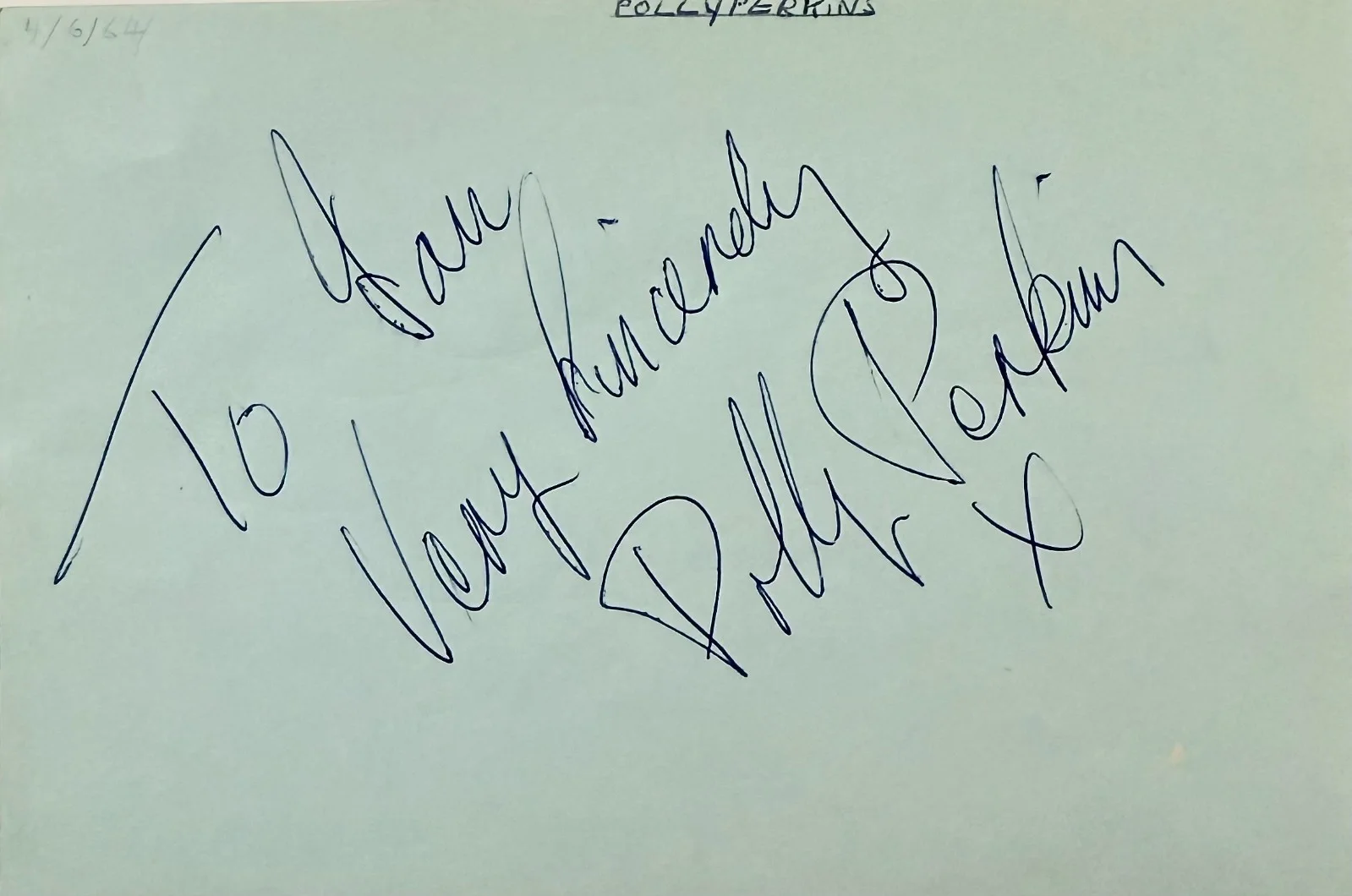 Polly Perkins — POLLY PERKINS Autograph Signed 4"x 6" ALBUM PAGE Take It or Leave It EastEnders, image 3