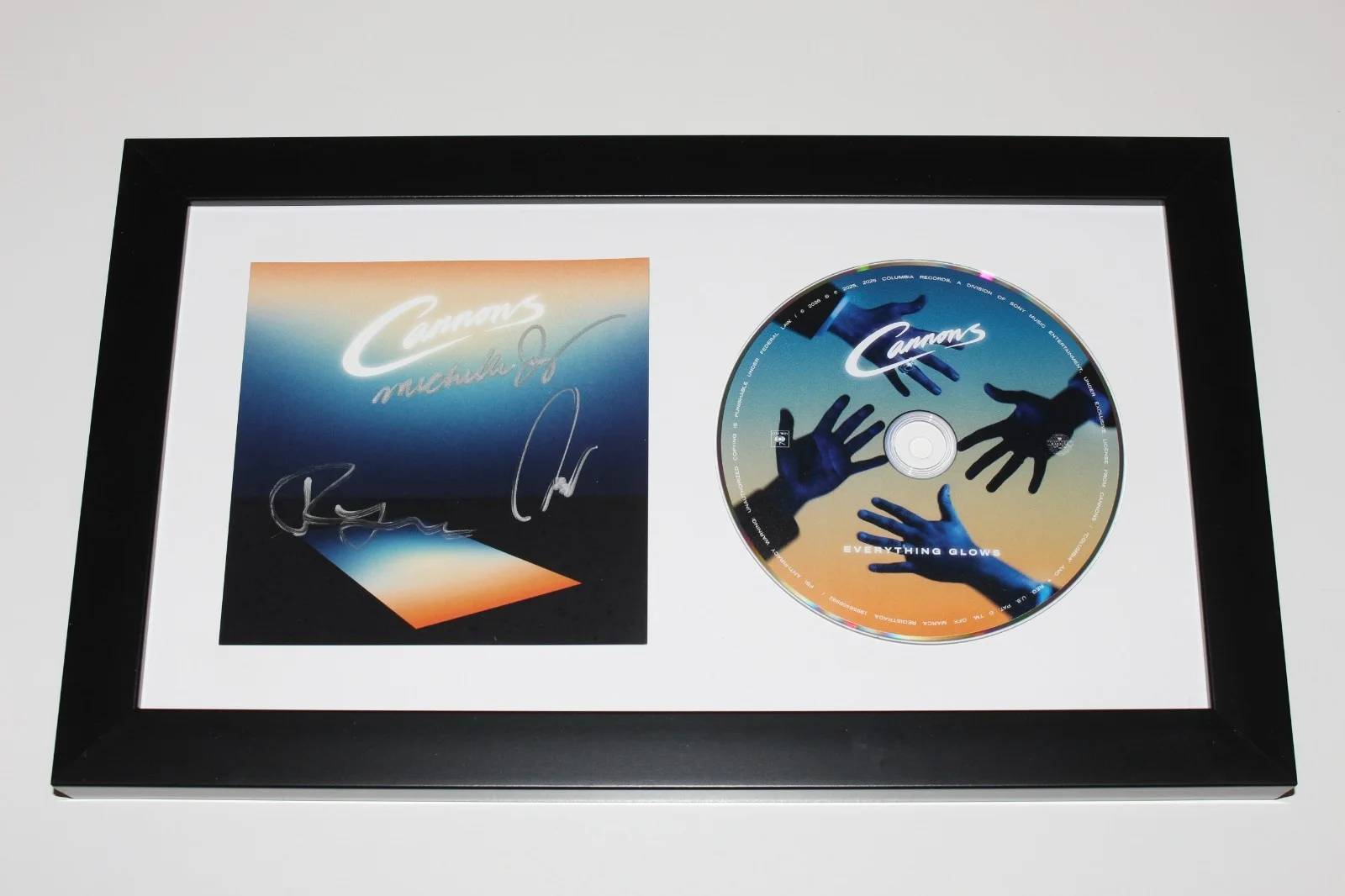 CANNONS BAND GROUP SIGNED FRAMED EVERYTHING GLOWS CD COVER ALBUM COA x3 MICHELLE, изображение 2