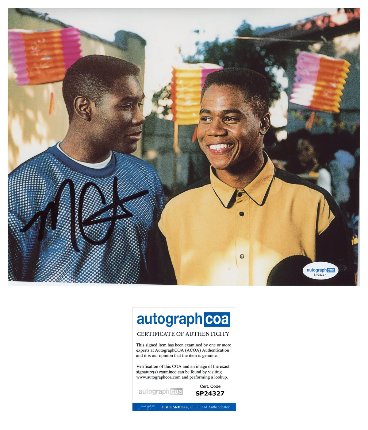 Morris Chestnut — Morris Chestnut Signed BOYZ N THE HOOD 8x10 Photo w/ Cuba Gooding Jr ACOA