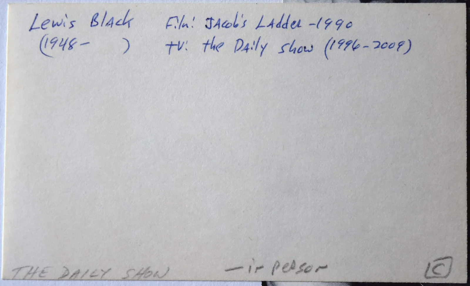 Lewis Black Hand Signed Card, image 3