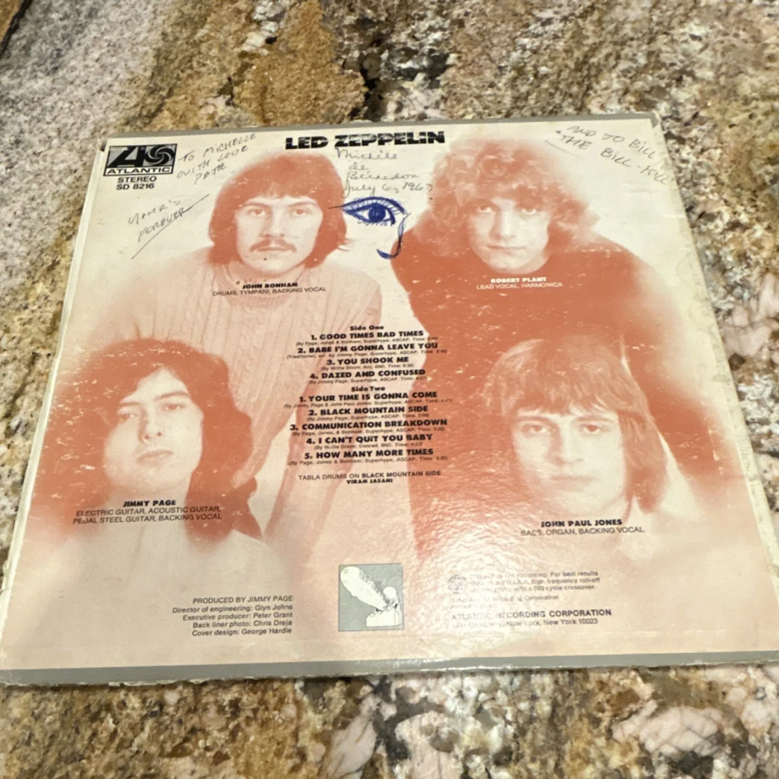 Led Zeppelin Atlantic SD 8216 Signed Original Vinyl Record, RECORD INCLUDED, image 2