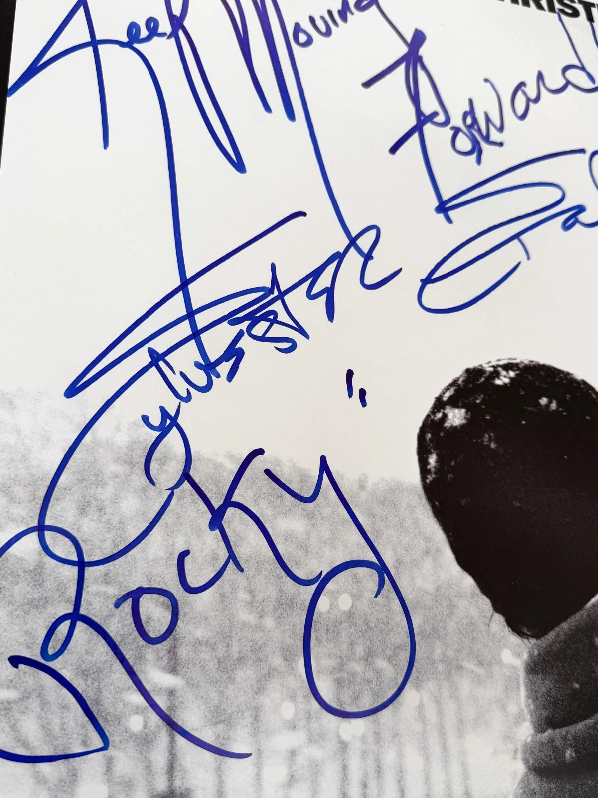Sylvester Stallone — Sylvester Stallone ROCKY BALBOA Autographed KEEP MOVING FORWARD Poster ASI Proof, image 4