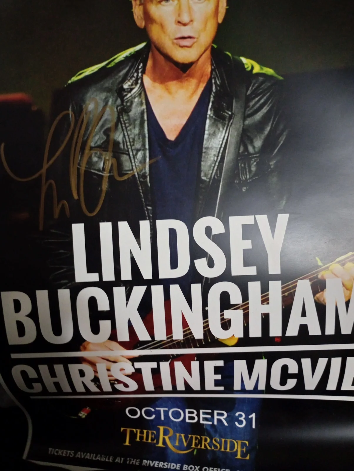 Lindsey Buckingham signed in concert autograph Fleetwood Mac interest, image 2
