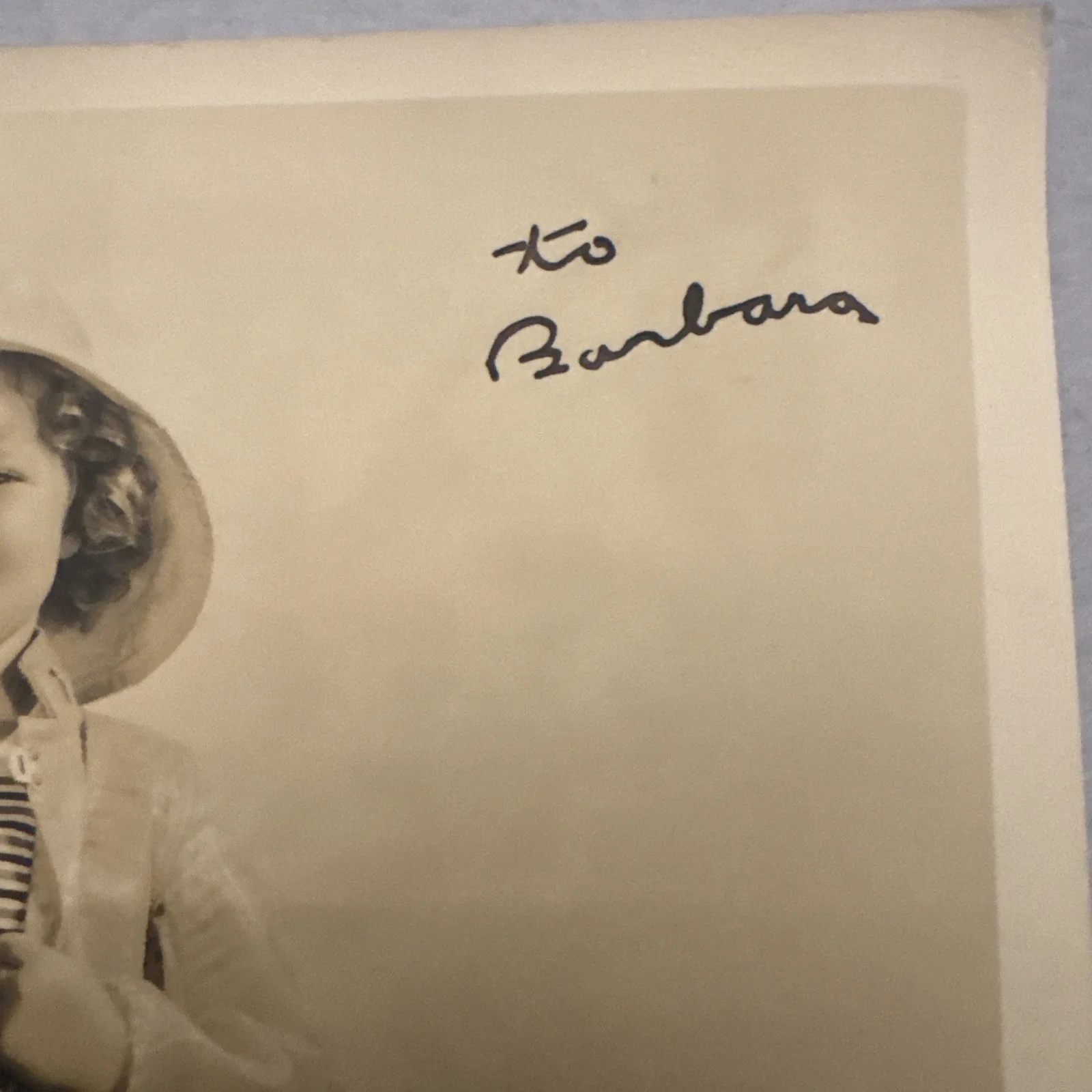 Shirley Temple EARLY Child Star Inscribed Autographed Photo To Barbara RARE, изображение 3