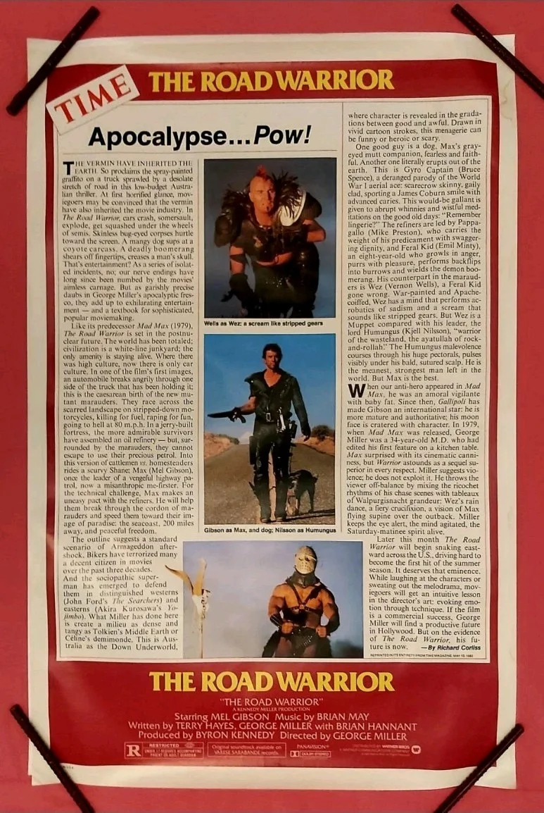 MAD MAX 2 /THE ROAD WARRIOR 1982 ORIGINAL USA 1 SHEET POSTER 27 X 41".STYLE B, image 3