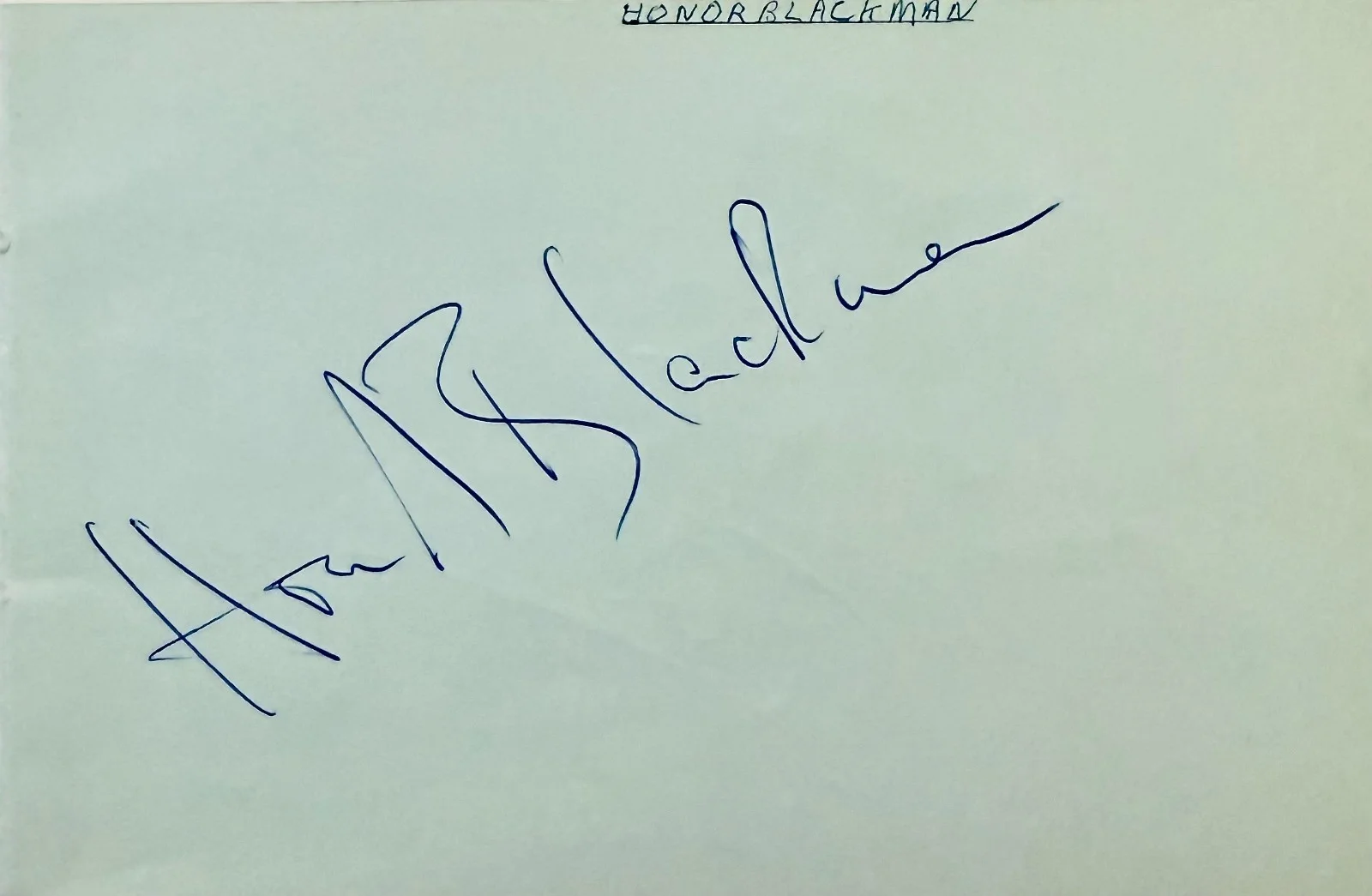 Honor Blackman, Melvyn Hayes — HONOR BLACKMAN & MELVYN HAYES Signed Autographed 4" x 6" ALBUM PAGE Goldfinger, изображение 3