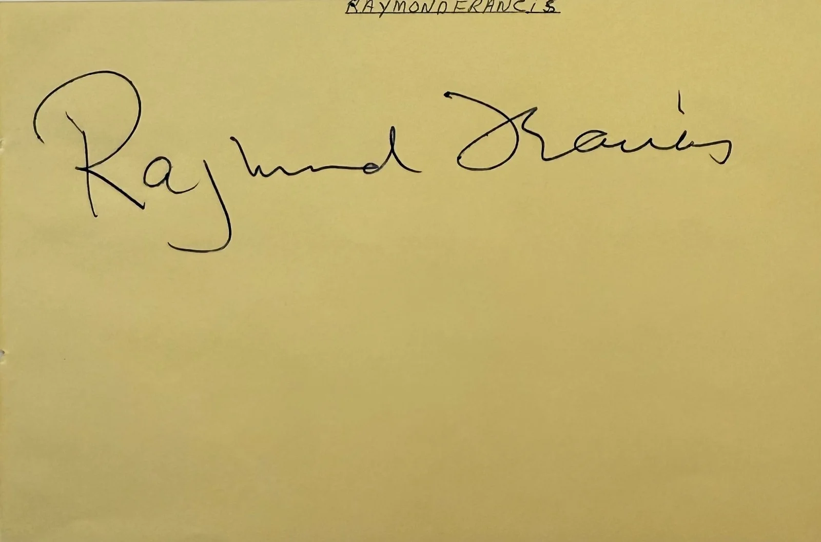 Raymond Francis — RAYMOND FRANCIS Signed Autograph 4x6 ALBUM PAGE Storm Over the Nile CRIME SHEET, изображение 3