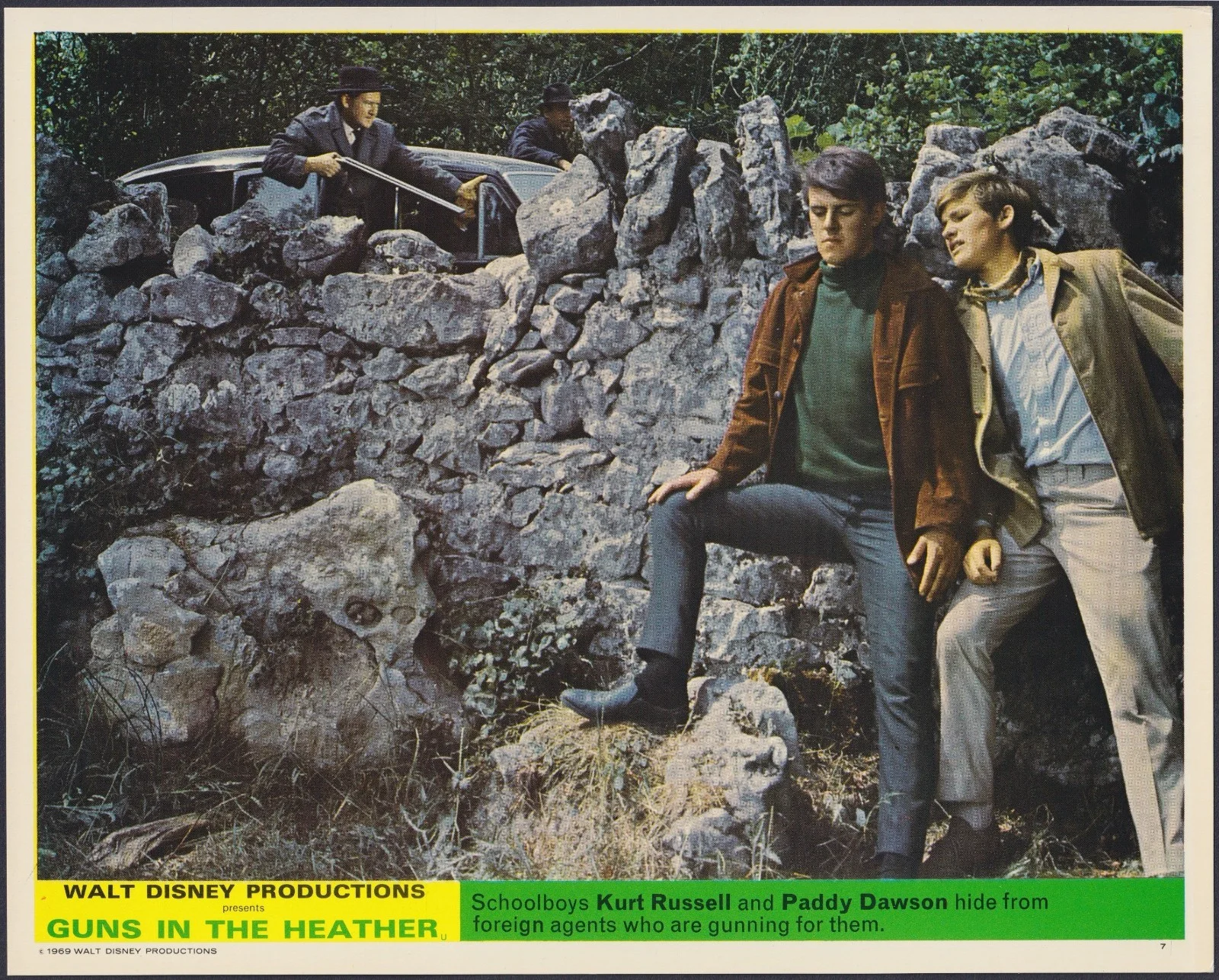 Guns in the Heather 8x ORIGINAL UK FOH Lobby Cards Disney Kurt Russell 1969, изображение 2