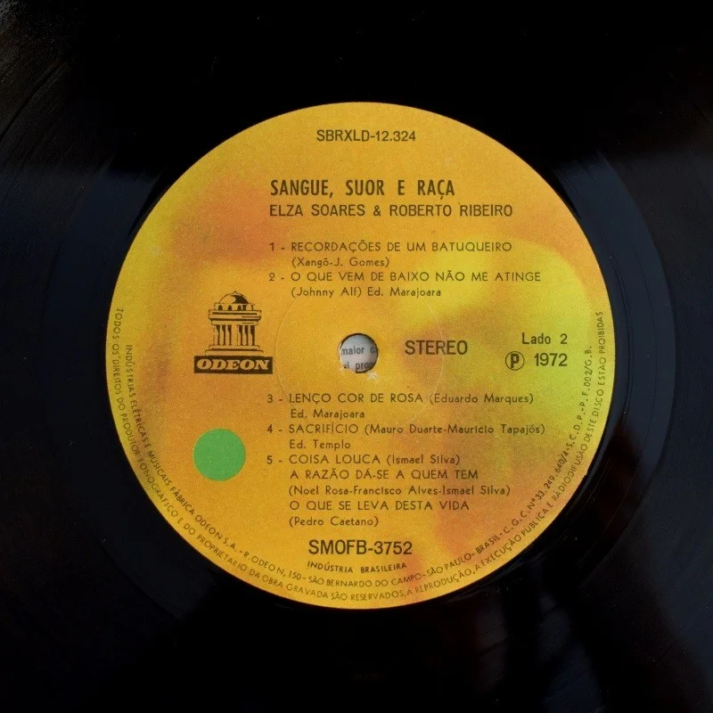 Elza Soares & Roberto Ribeiro - Sangue, Suor e Raça (LP), image 2