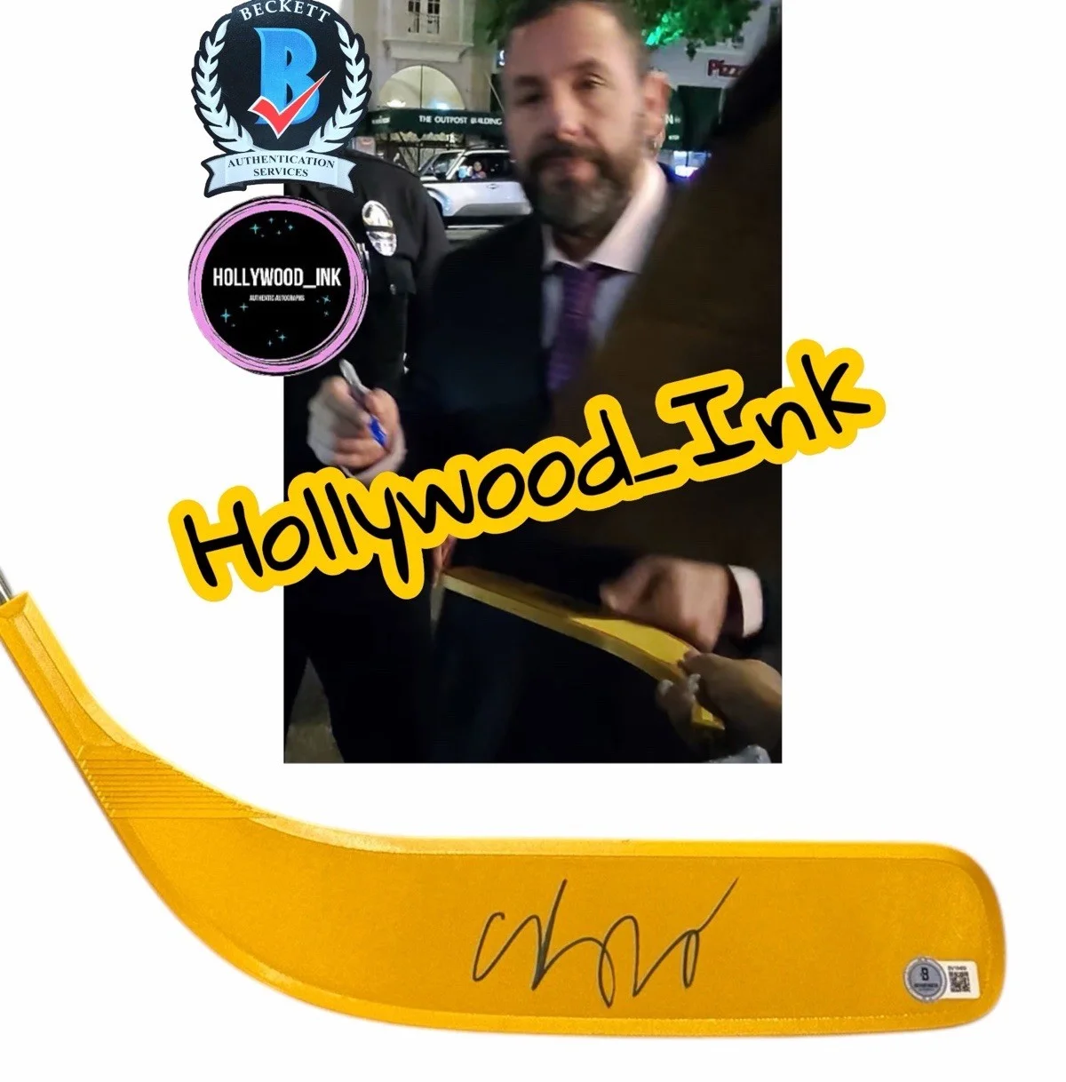 Adam Sandler — ADAM SANDLER SIGNED HOCKEY STICK PUTTER HAPPY GILMORE 2 BAS BV18469-B, изображение 2