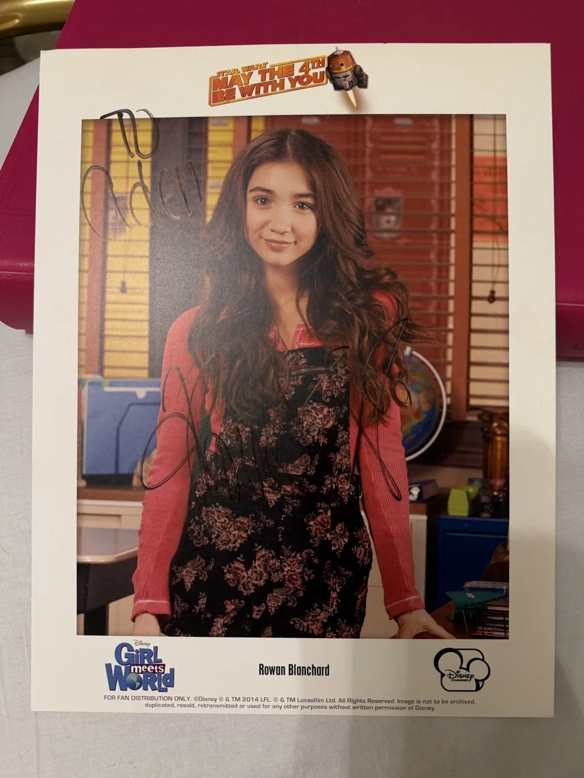 Rowan Blanchard — Rowan Blanchard Original Signed Photo Girl Meets World Television Memorabilia