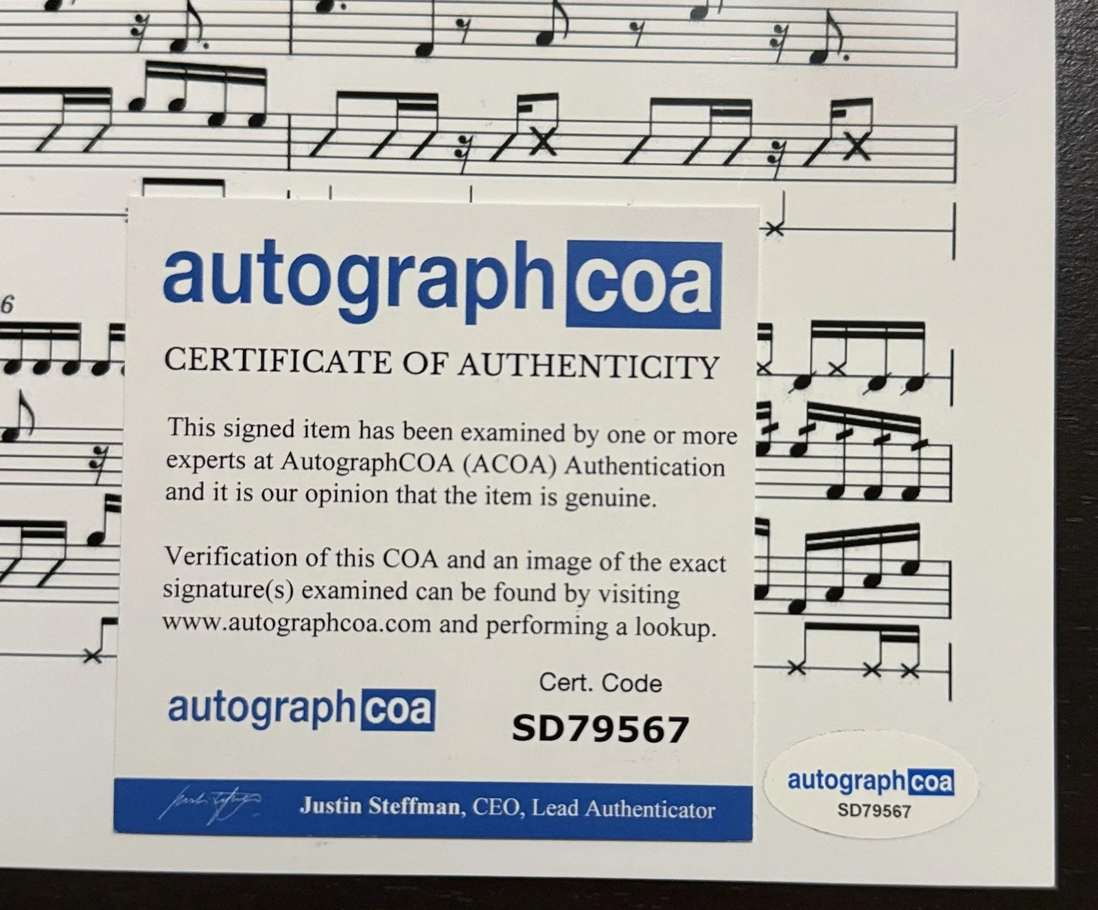 Soulja Boy Signed Crank That Music Sheet 8x10 Photo ACOA COA, image 2