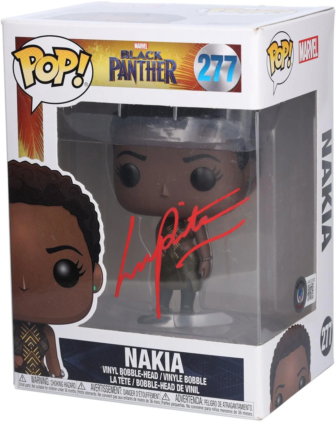 Lupita Nyong'o — Lupita Nyong'o Black Panther Autographed Nakia #277 Funko Pop! Figurine - BAS