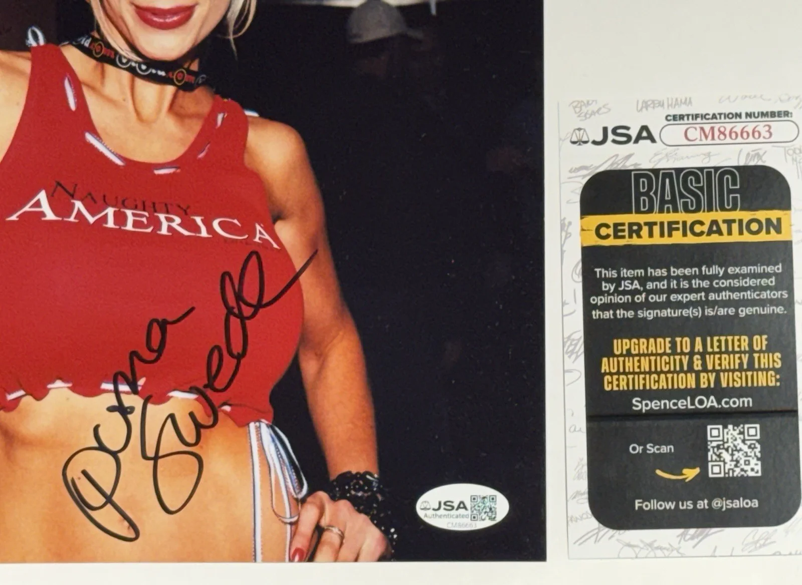 Puma Swede JSA COA Signed 8x10 PHOTO Sexy ADULT STAR AUTOGRAPH Naughty Candid, изображение 2