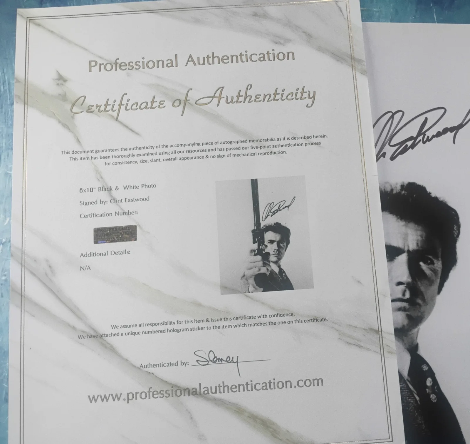 Clint Eastwood Hand Signed 8x10 Photo COA - NO US TARIFFS, изображение 4