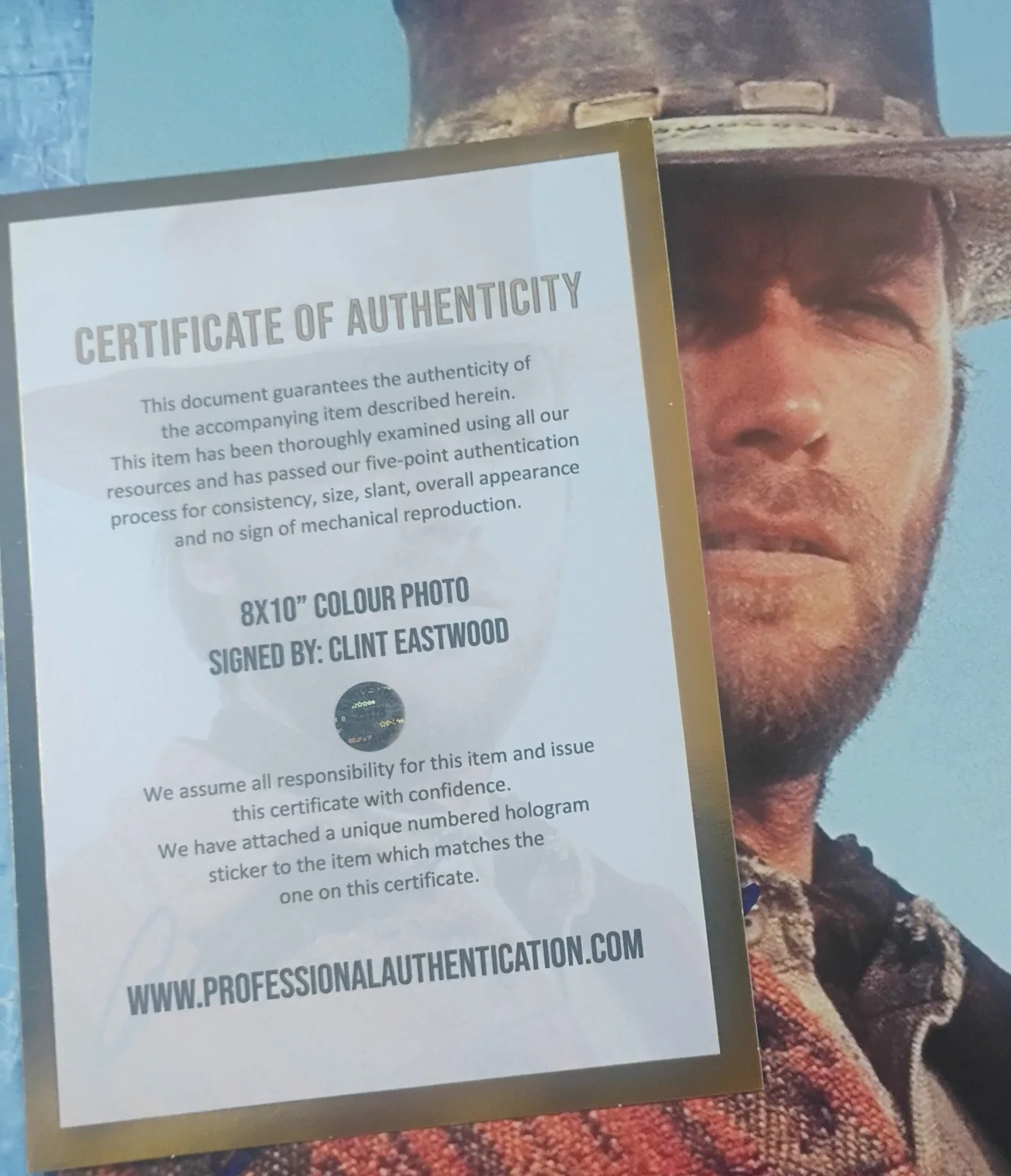 Clint Eastwood Hand Signed 8x10 Photo COA - NO US TARIFFS, изображение 4