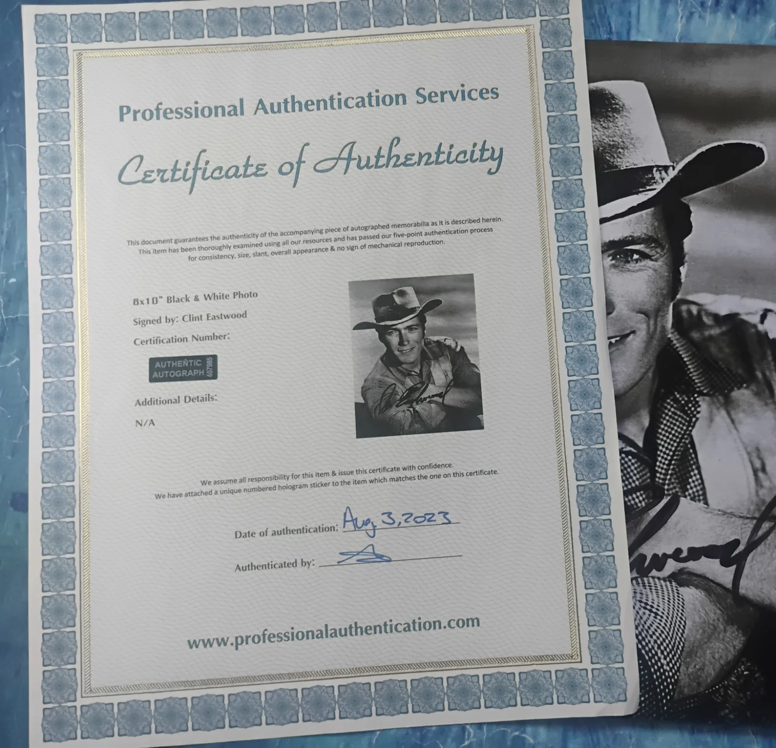 Clint Eastwood Hand Signed 8x10 Photo COA - NO US TARIFFS, изображение 4
