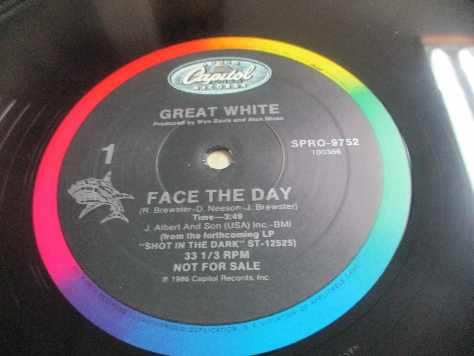 GREAT WHITE SIGNED/AUTOGRAPHED PROMO VINYL 12" JACK RUSSELL (RIP) + 4, image 3