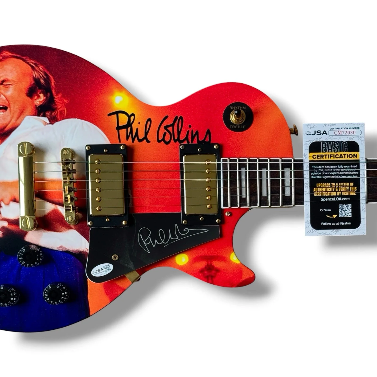 Phil Collins Signed Guitar Custom Graphics JSA COA Genesis In The Air Tonight!, image 2