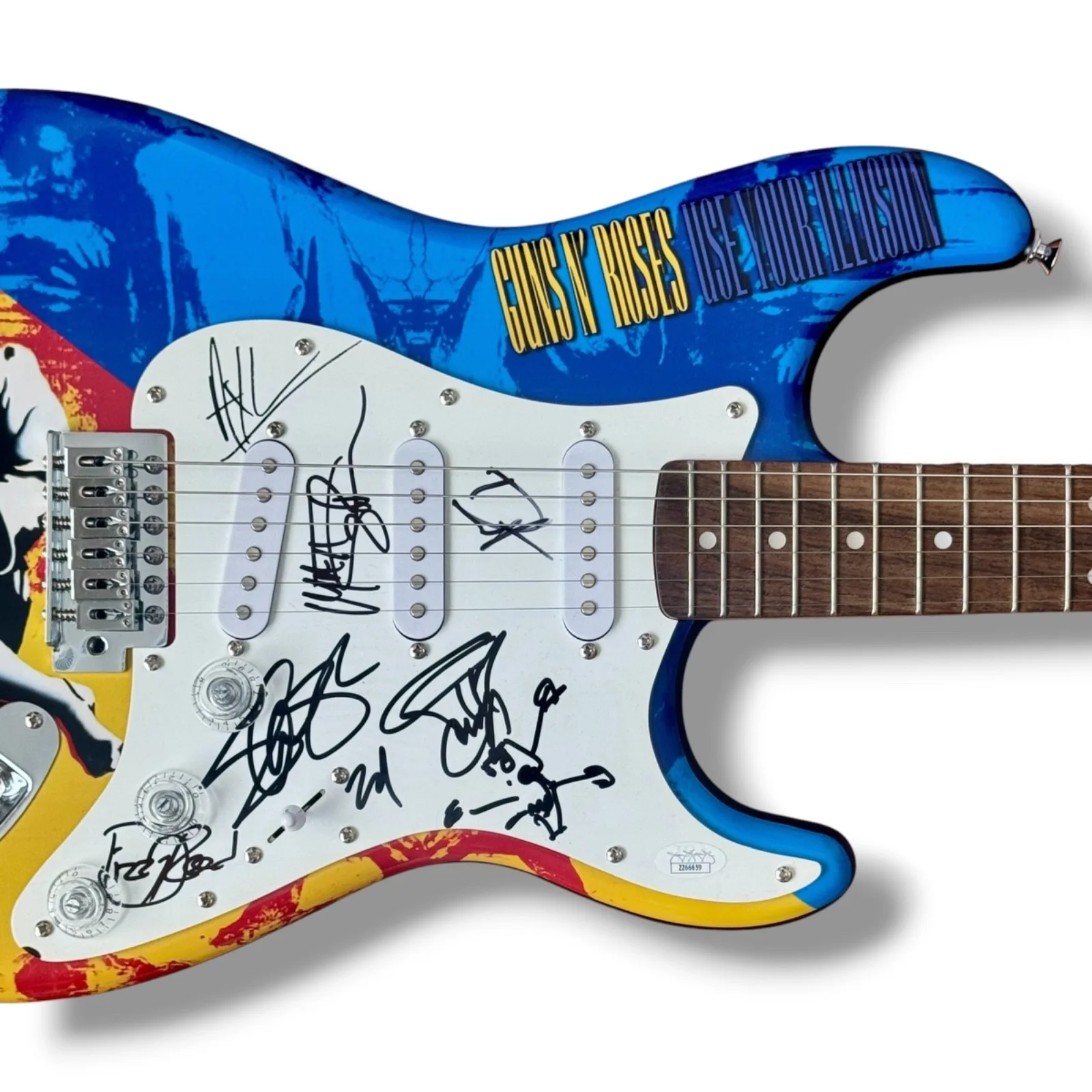 Guns N Roses Signed Guitar Custom JSA COA Axl Rose Slash Sketch Duff McKagan +2!, image 3