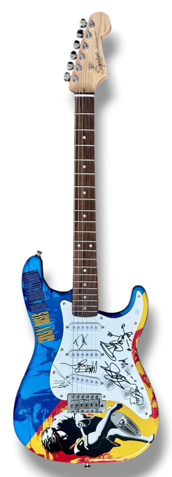 Guns N Roses Signed Guitar Custom JSA COA Axl Rose Slash Sketch Duff McKagan +2!, image 4