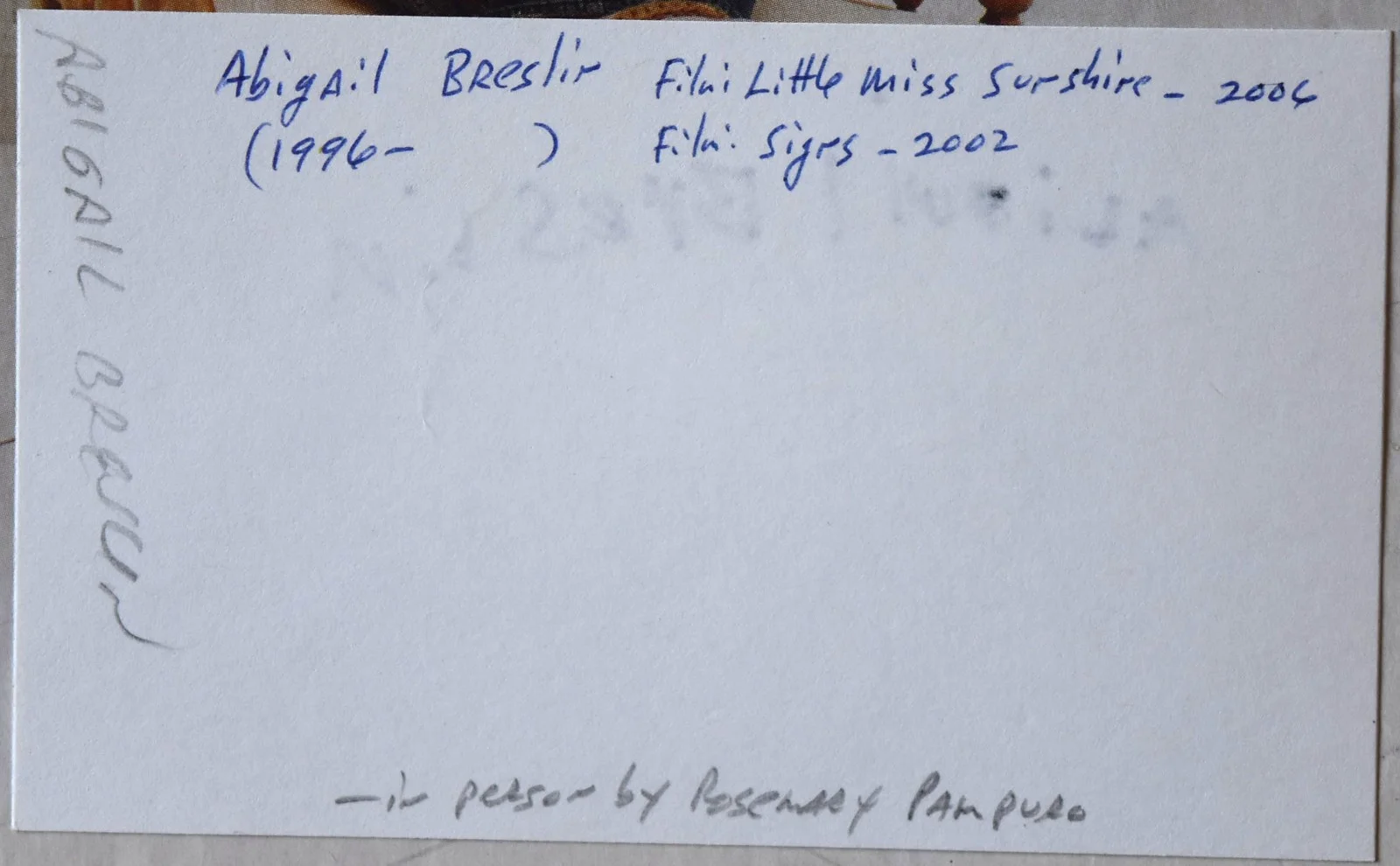 Abigail Breslin Hand Signed Card, image 3
