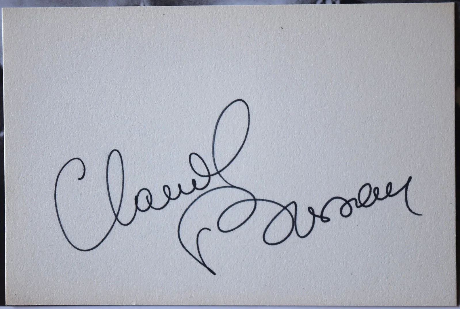 Claude Brasseur Hand Signed Card, image 2