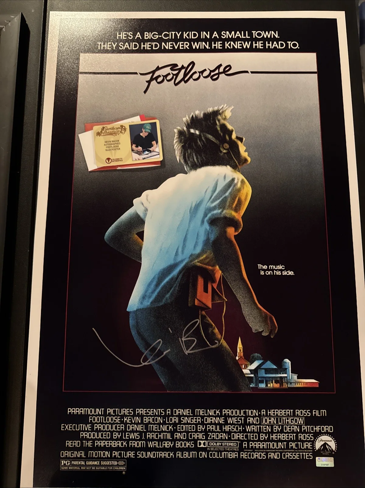 Kevin Bacon Signed 16x24 Footloose Poster - Celebrity Authentics COA, изображение 5