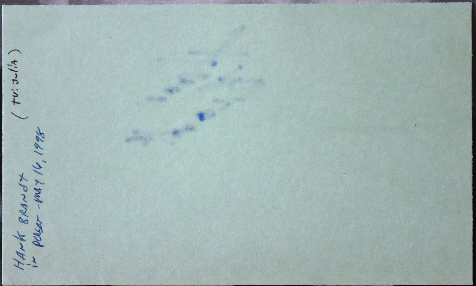 Hank Brandt Hand Signed Card, image 3