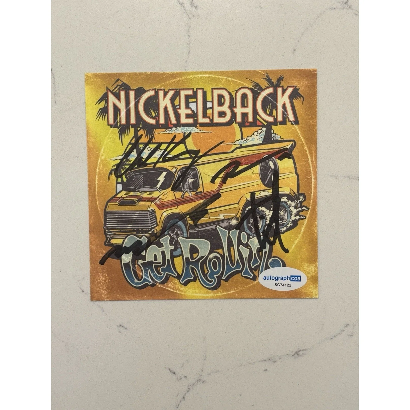 NICKELBACK Get Rollin CD Signed Card FULL BAND Insert Autograph ACOA #6, image 3