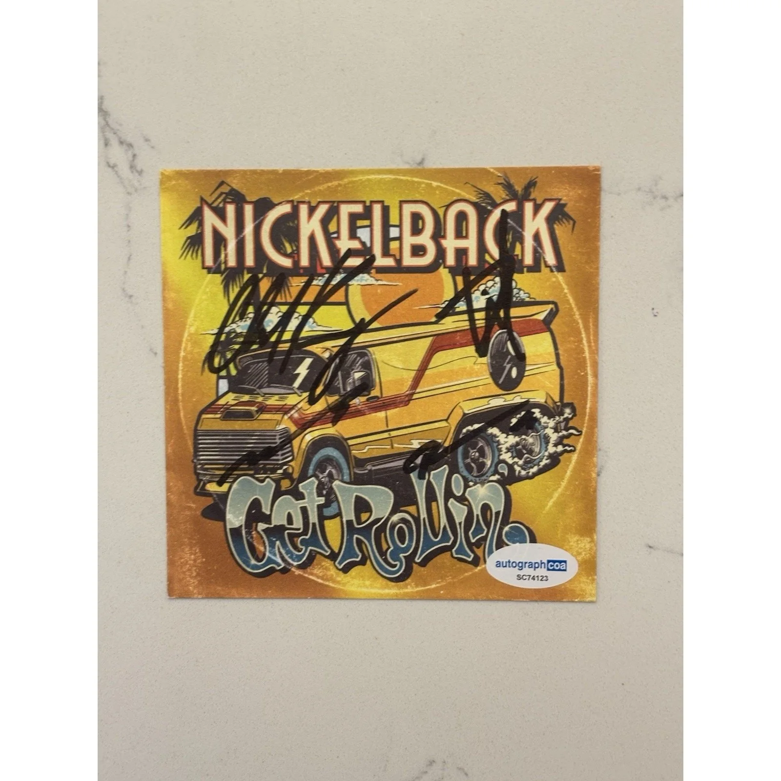NICKELBACK Get Rollin CD Signed Card FULL BAND Insert Autograph ACOA #5, image 3