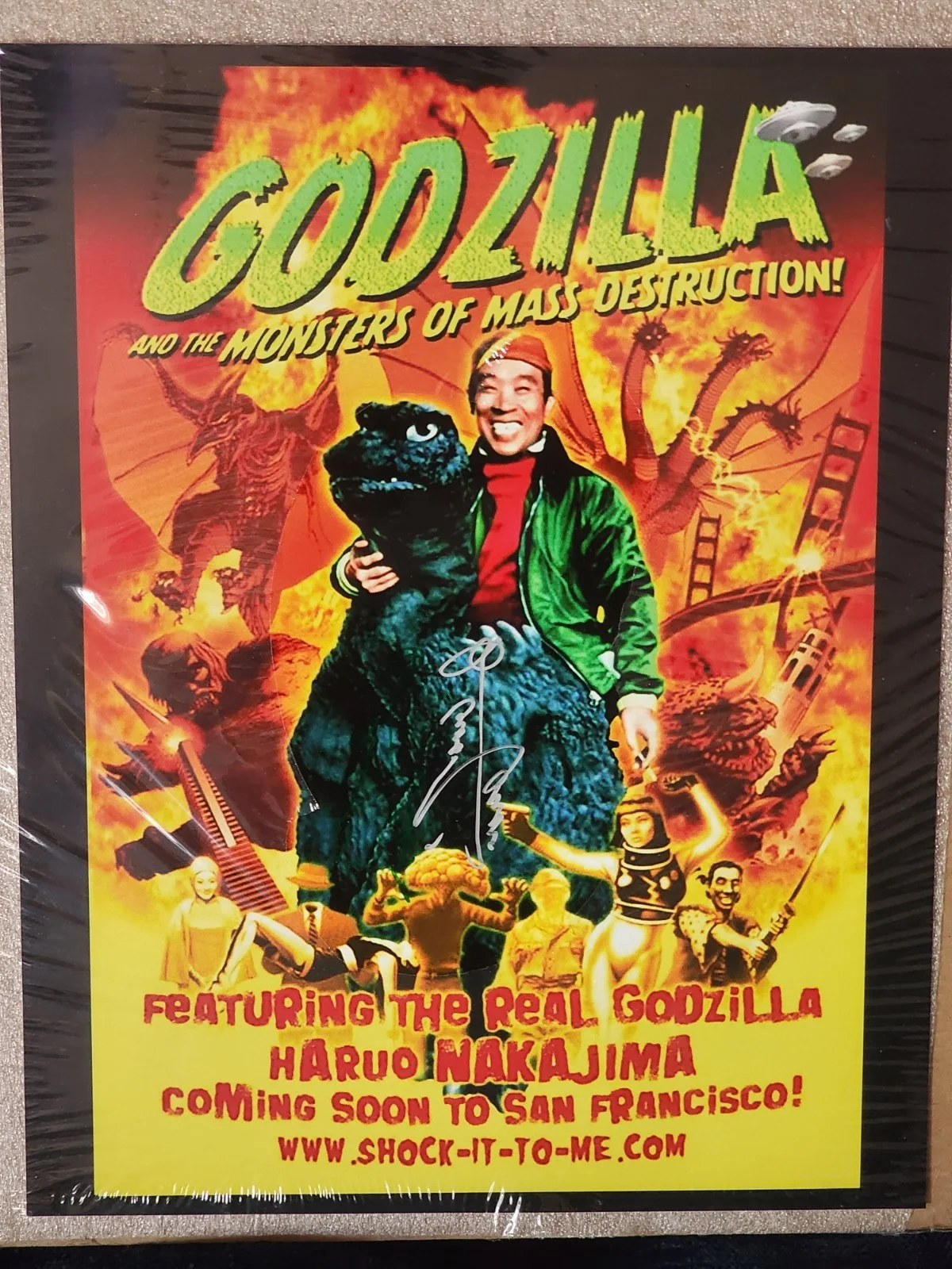 Haruo Nakajima — Haruo Nakajima autographed godzilla print never offered to the public "rare", изображение 4