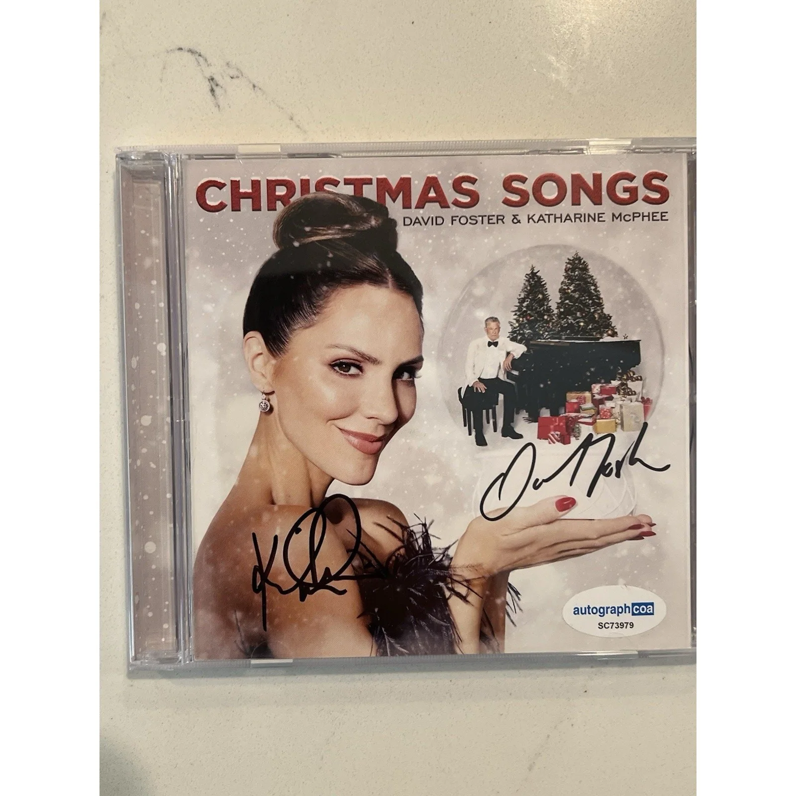 DAVID FOSTER KATHARINE MCPHEE Signed Autograph CD "Christmas Songs" ACOA #3, изображение 2