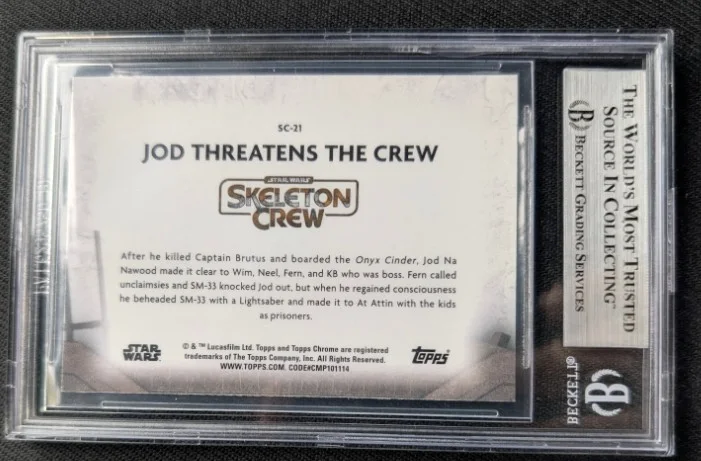 JUDE LAW signed STAR WARS CARD BECKETT SLABBED Skeleton Crew, image 2