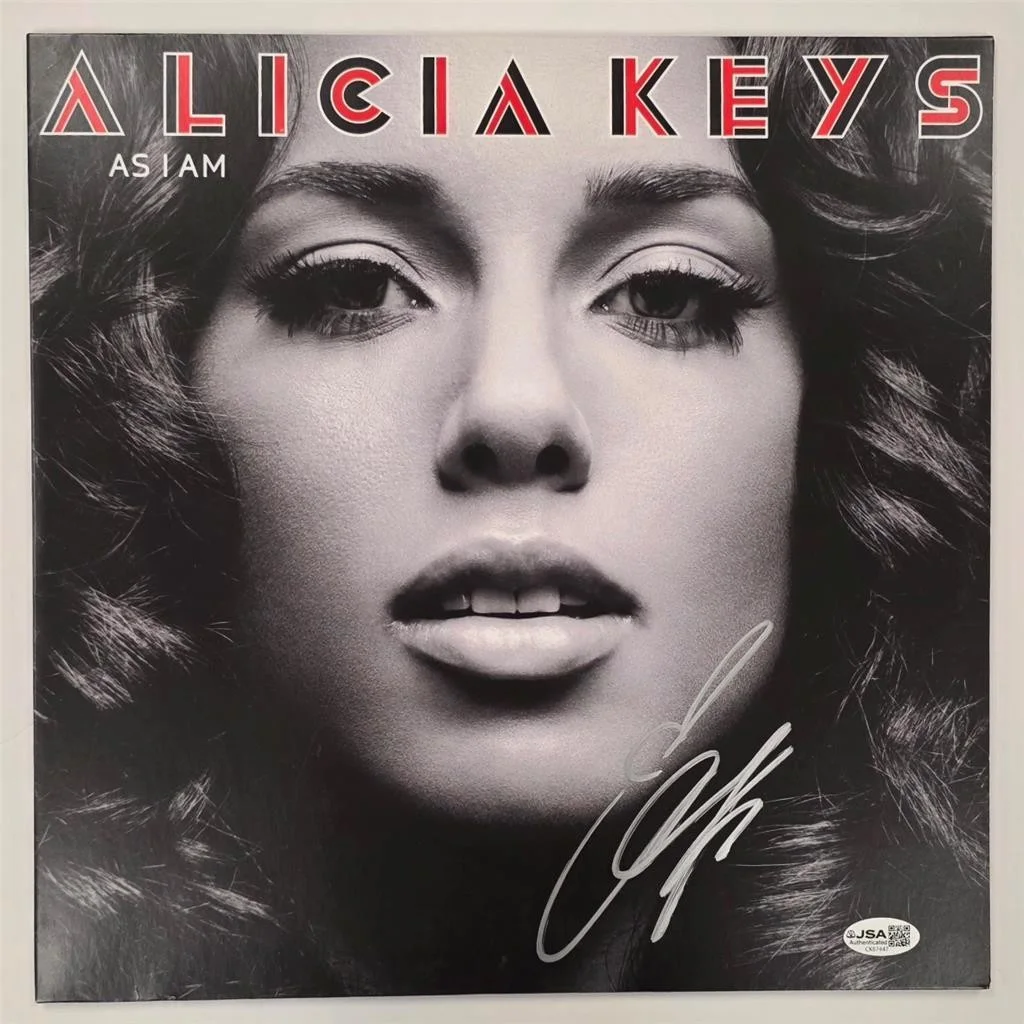 Alicia Keys signed 'As I Am' vinyl record album cover LP autograph ~ JSA, изображение 3