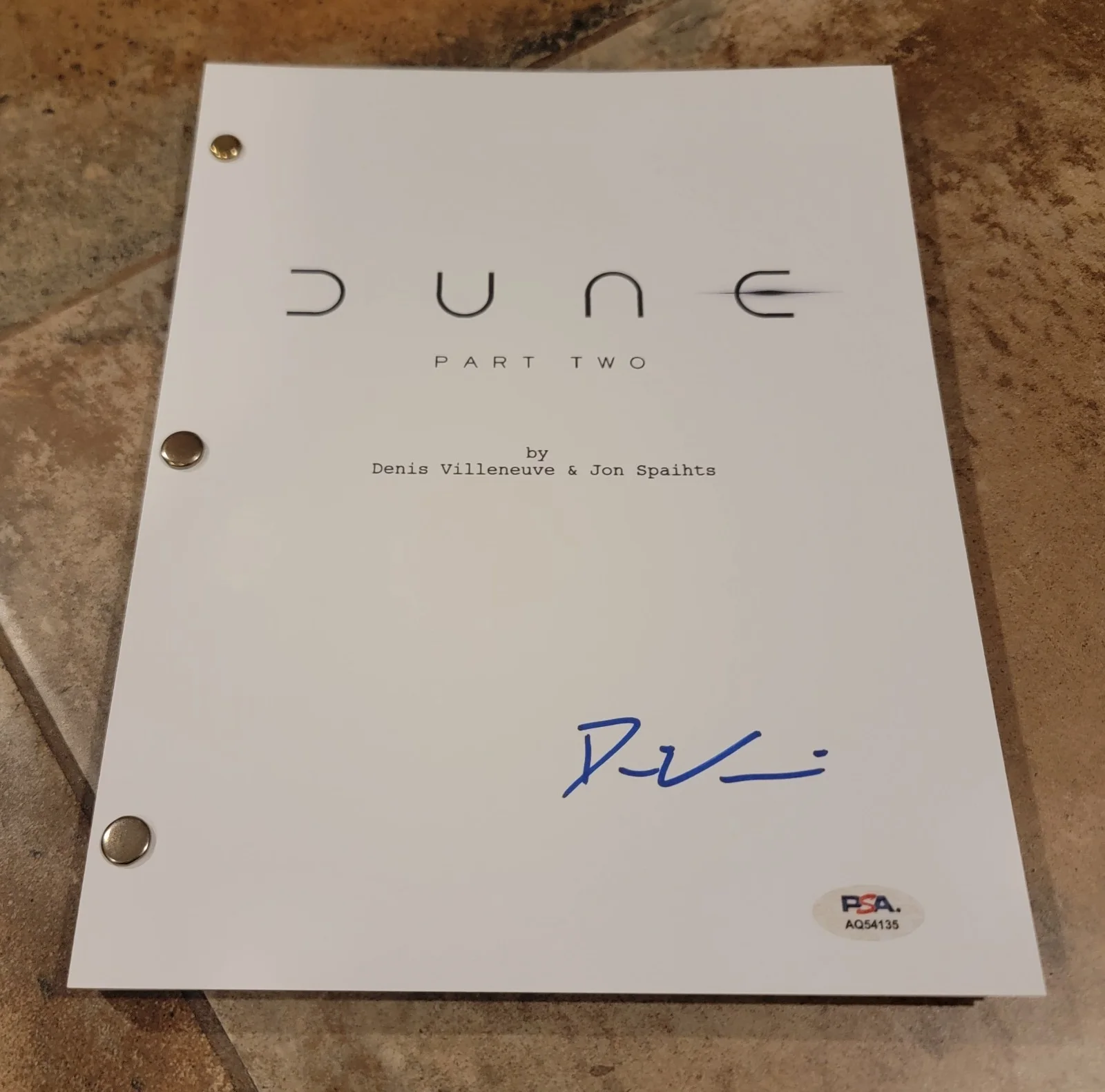 Denis Villeneuve — Denis Villeneuve Signed Dune Part Two 2 script full 119 pages autograph PSA DNA
