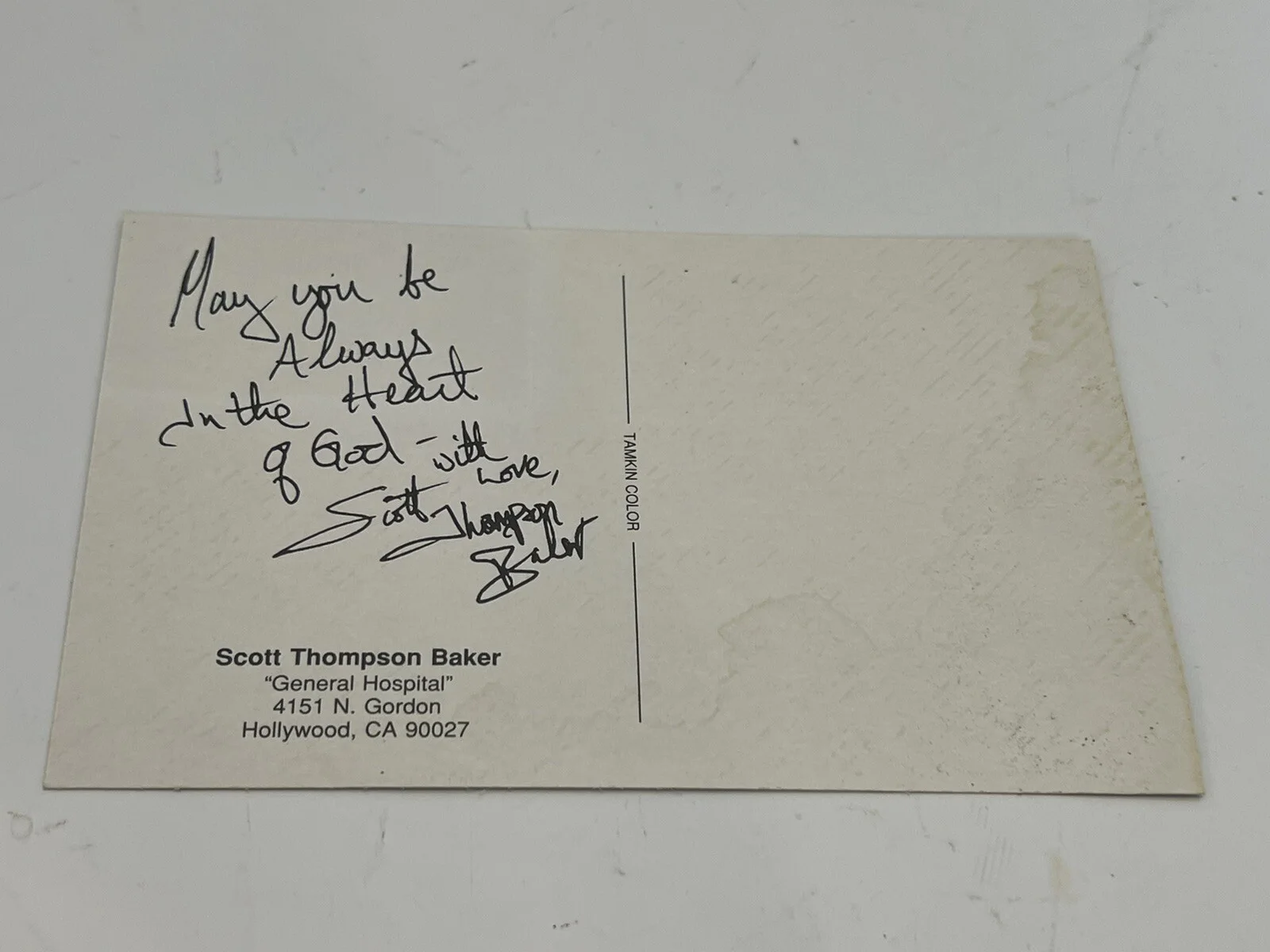 Scott Thomas Baker — Scott Thompson Baker - General Hospital - All My Children - Autographed Card, изображение 5