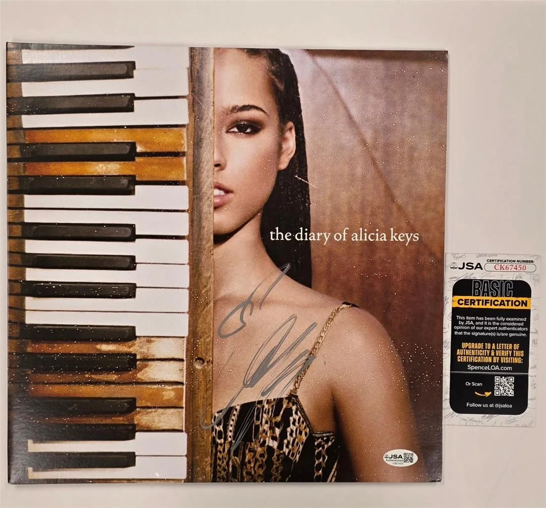 Alicia Keys signed 'The Diary of Alicia Keys' vinyl album cover LP autograph JSA, изображение 2