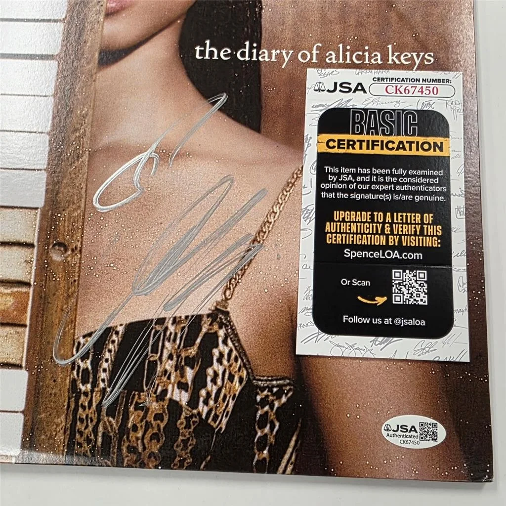 Alicia Keys signed 'The Diary of Alicia Keys' vinyl album cover LP autograph JSA, изображение 3