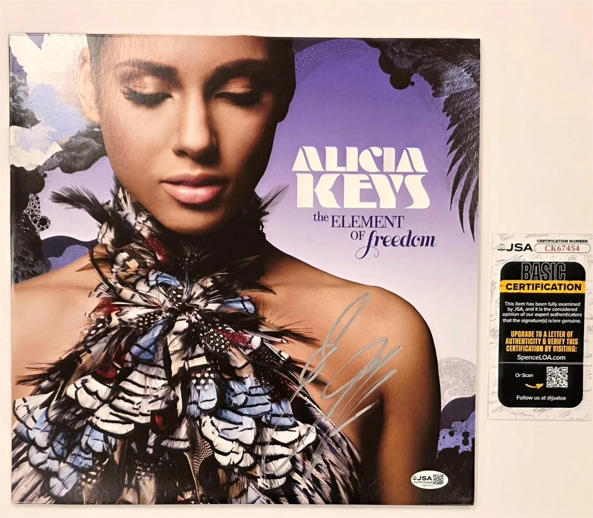 Alicia Keys signed 'The Element of Freedom' vinyl album cover LP autograph ~ JSA, изображение 2