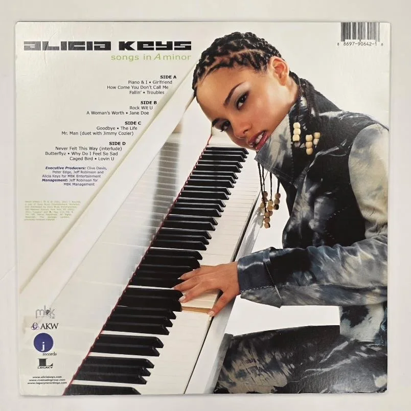 Alicia Keys signed 'Songs in A Minor' vinyl record album cover LP autograph JSA, изображение 5
