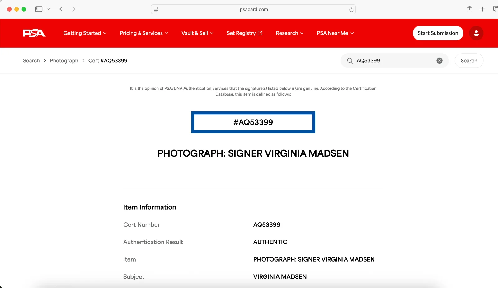 Virginia Madsen — Virginia Madsen signed 8x10 photo autograph PSA DNA Candyman 2021, изображение 3