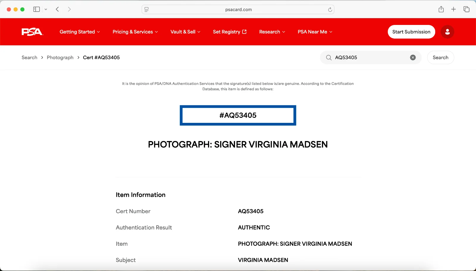 Virginia Madsen — Virginia Madsen signed 8x10 photo autograph PSA DNA Candyman, изображение 3