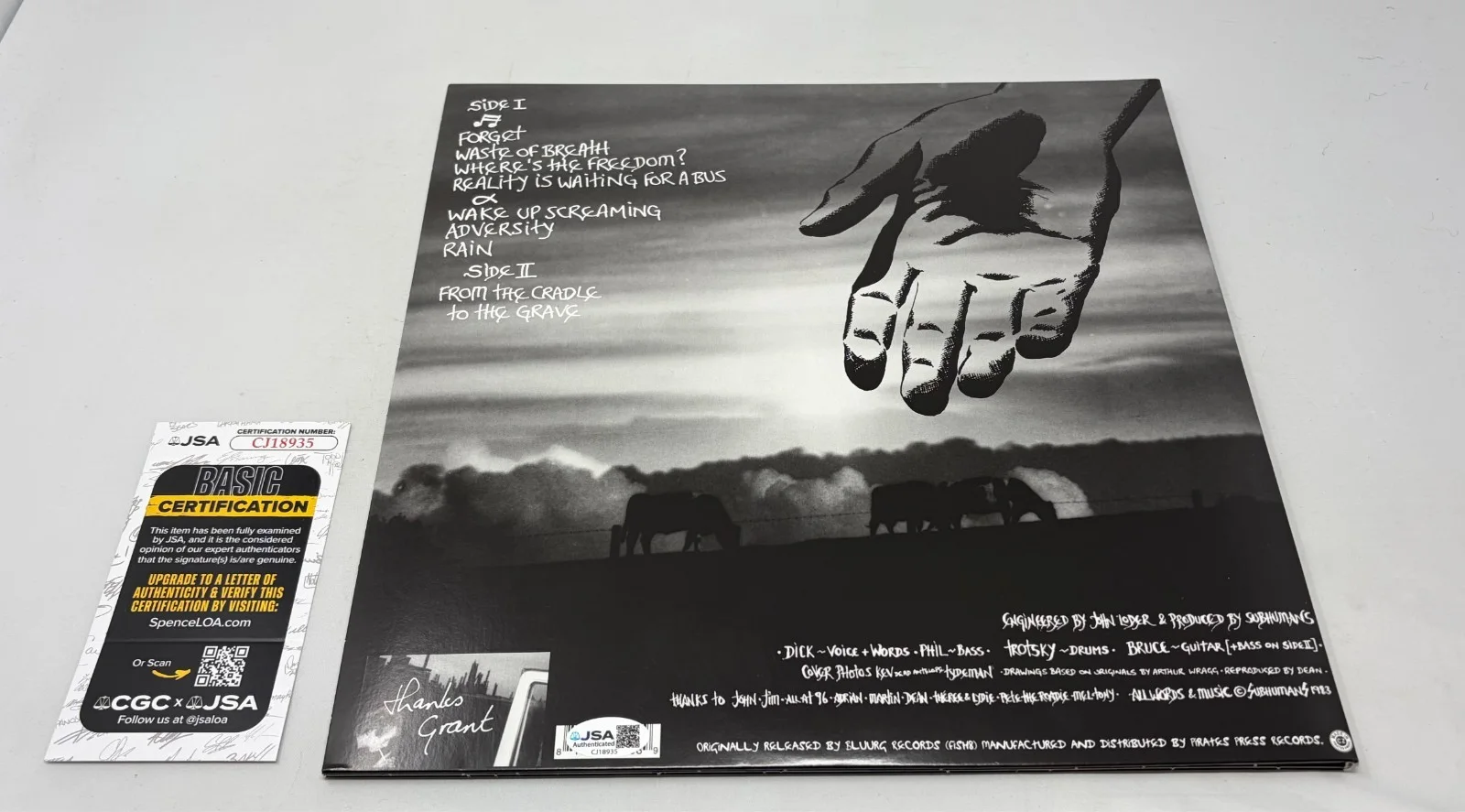 Subhumans signed From The Cradle To The Grave Album JSA COA, изображение 3