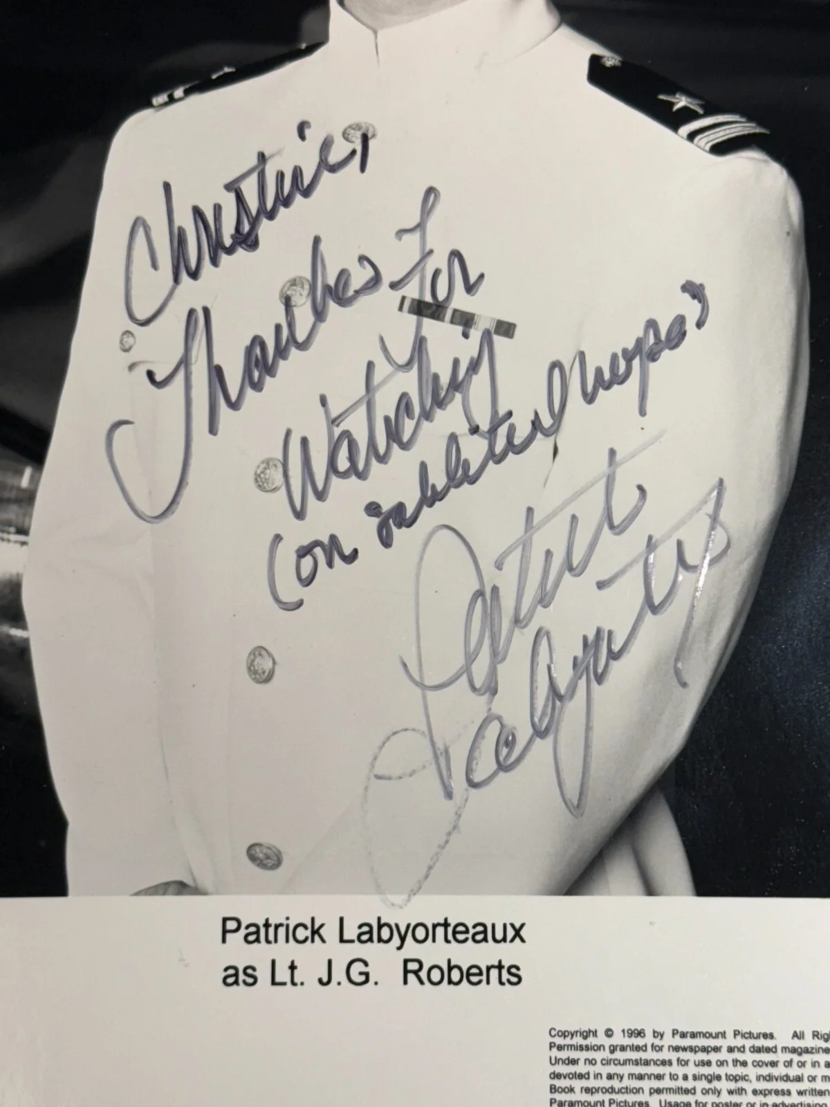 Patrick Labyorteaux Personally signed AUTOGRAPH 8x10 Photo, TV - JAG Lt. Roberts, изображение 2