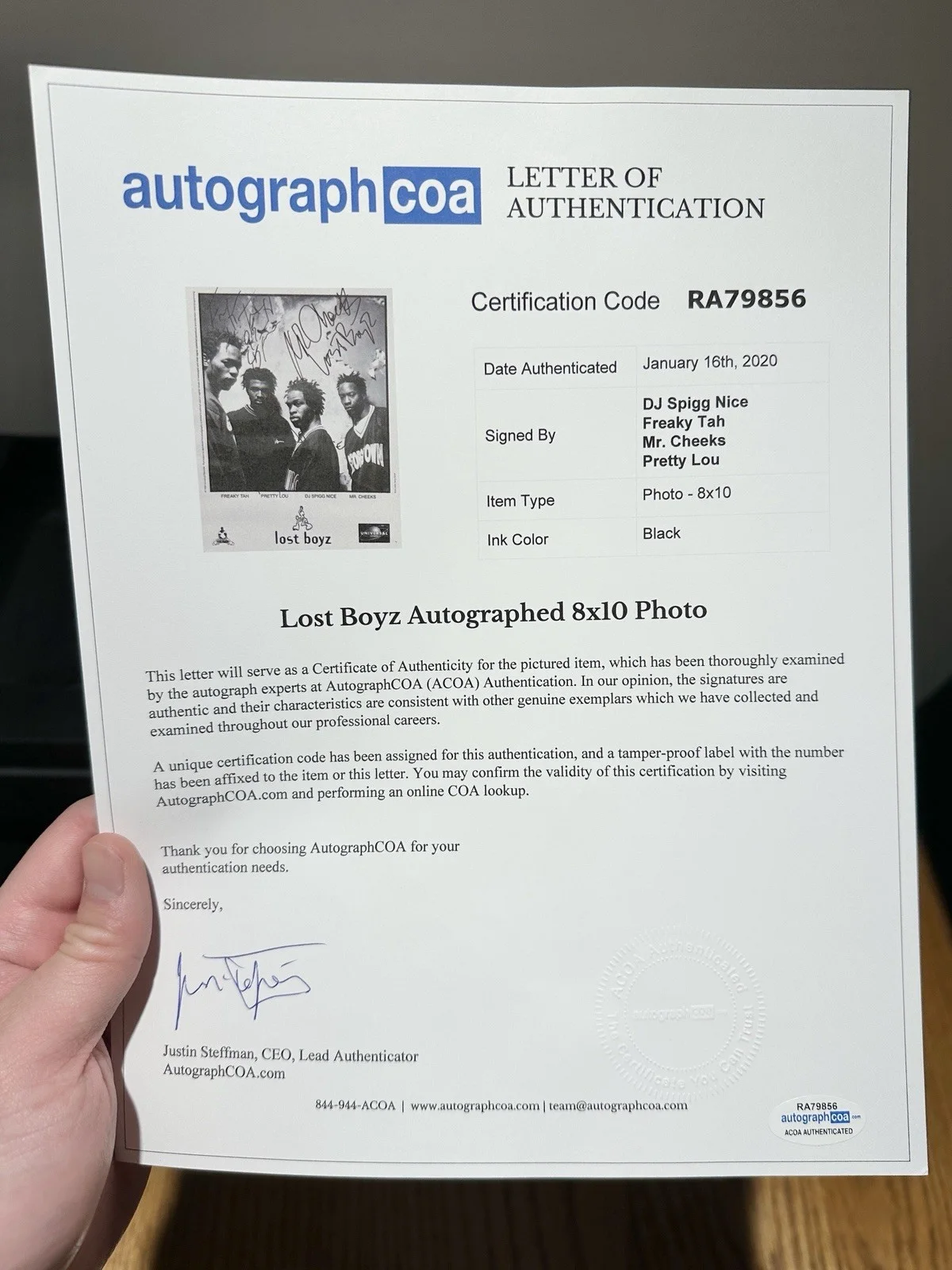 Lost Boyz Autograph Signed Promo Press Photo ACOA Mr. Cheeks Rap Hip-Hop ￼￼, image 4