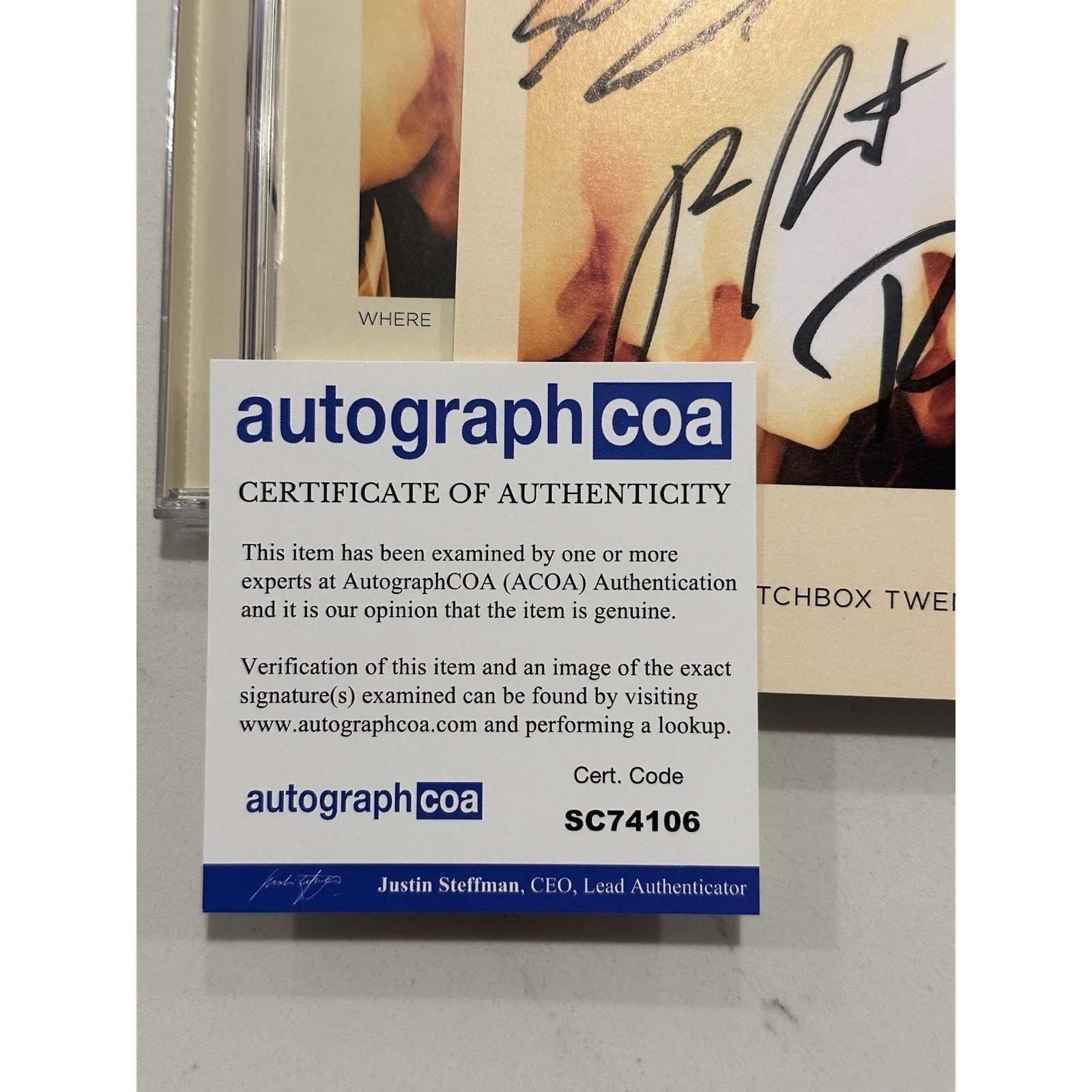 MATCHBOX 20 (Twenty) Where The Light Goes Signed CD Autographed ACOA Certified 1, image 2