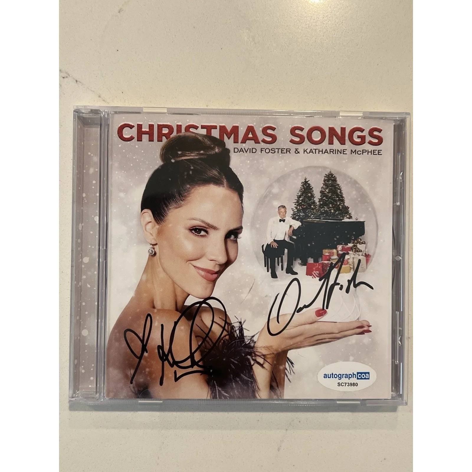 DAVID FOSTER KATHARINE MCPHEE Signed Autograph CD "Christmas Songs" ACOA #4, изображение 2