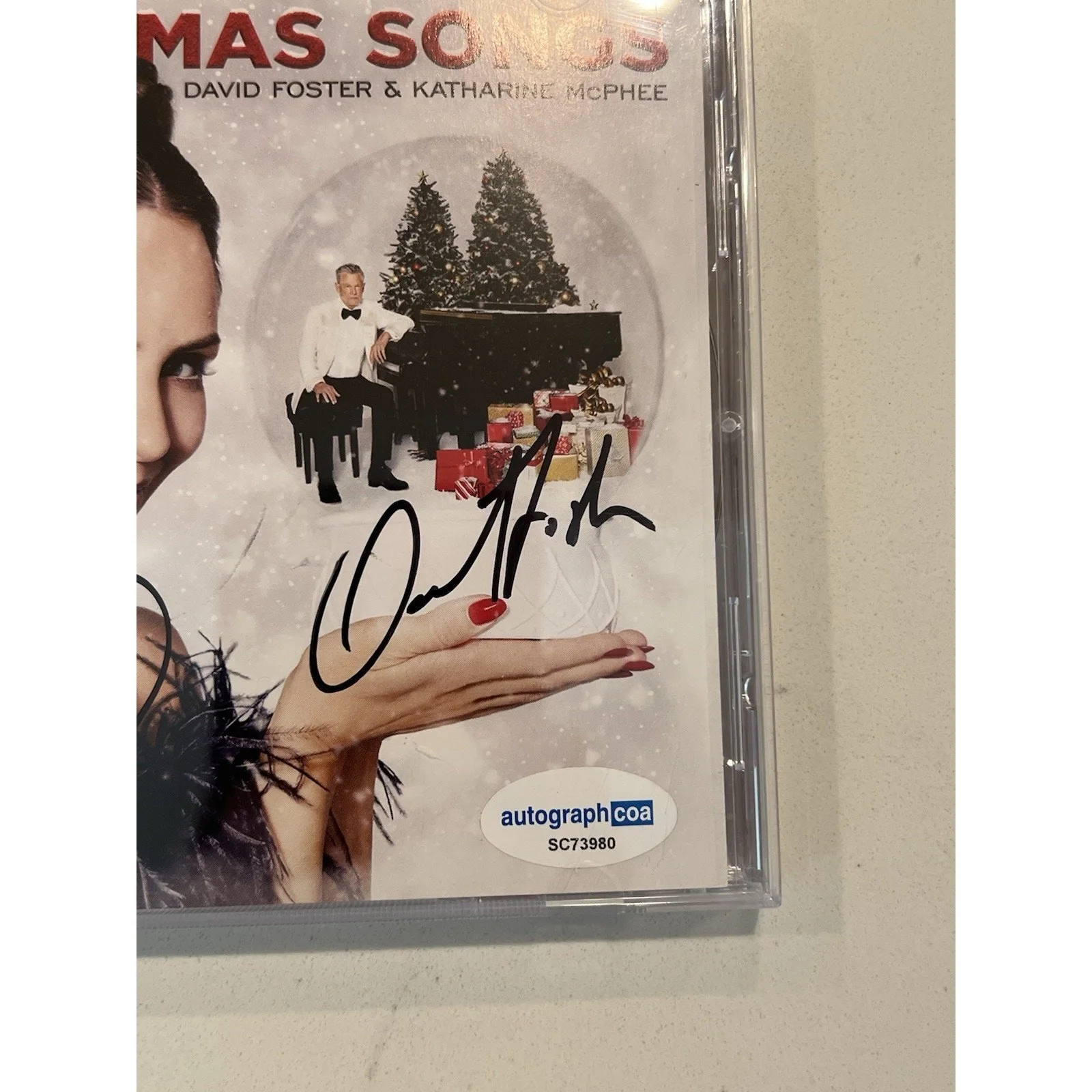 DAVID FOSTER KATHARINE MCPHEE Signed Autograph CD "Christmas Songs" ACOA #4, изображение 4