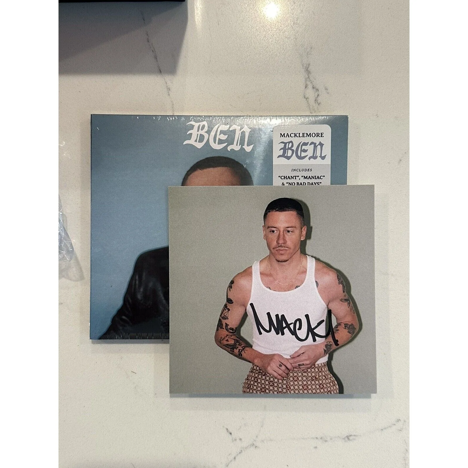 Macklemore Signed / Autographed Art Card W/Ben CD And XL Tshirt, image 2